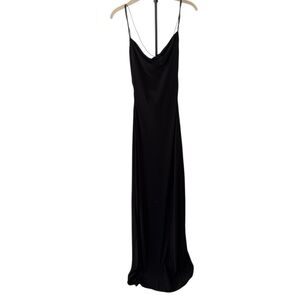 Cruella Black Cowl Neck Backless Maxi Dress